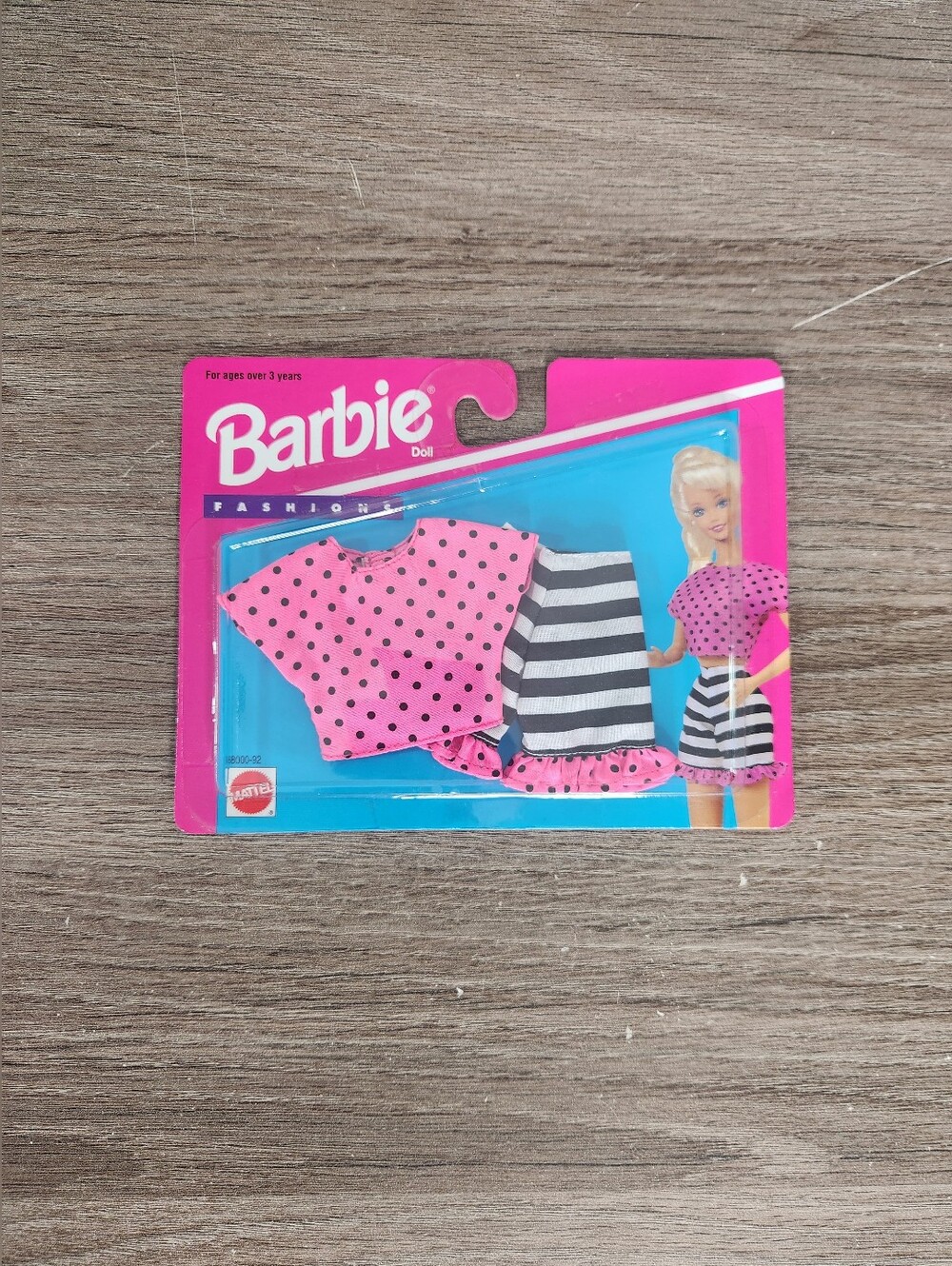 Vintage 1995 Barbie Doll Fashions #68000-92 Striped Shorts & Polka Dot Top